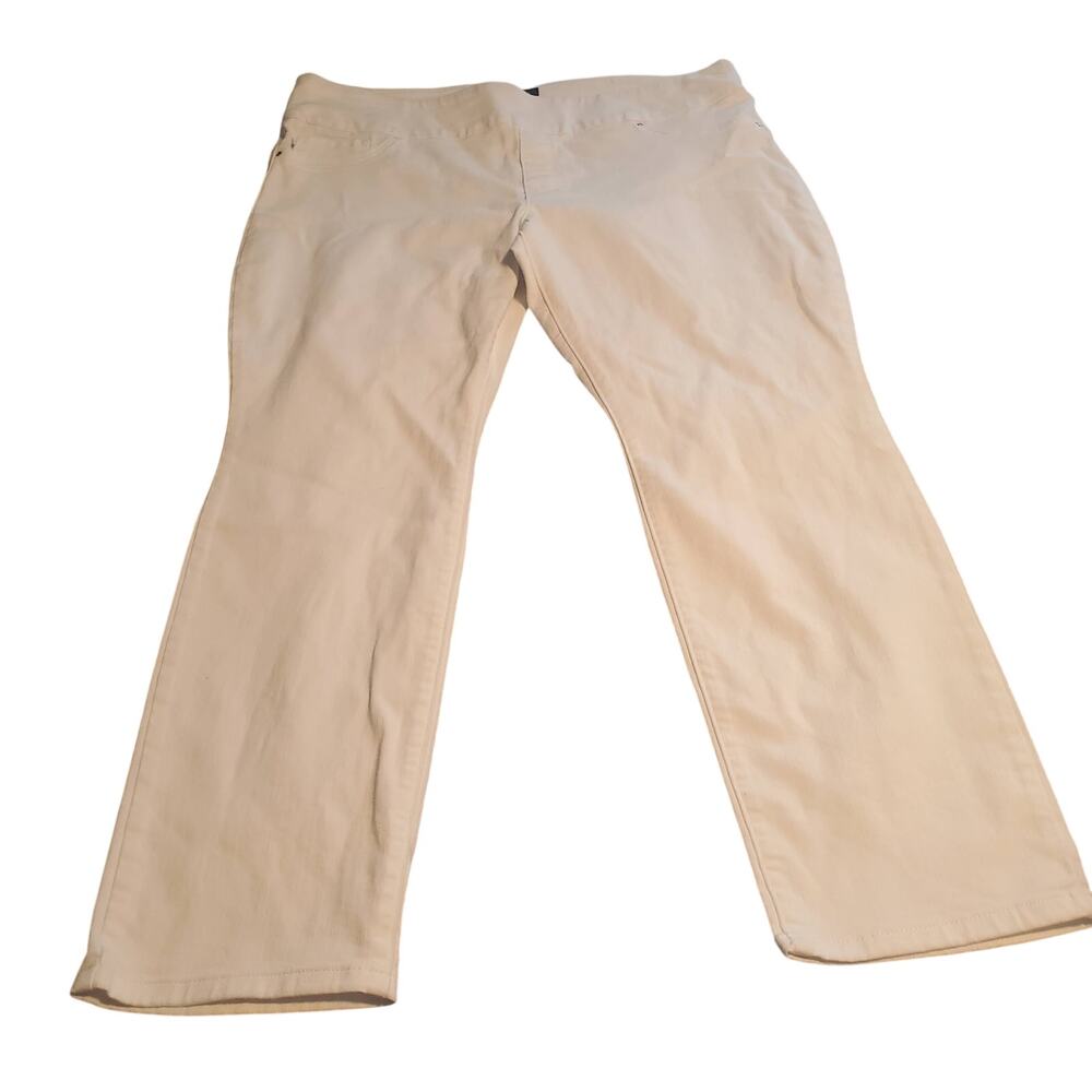 Lee Size 18S (40x27.5) Sculpting Slim Fit Pants Mid Rise Stretch Slim Leg White